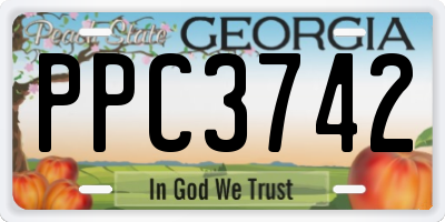 GA license plate PPC3742