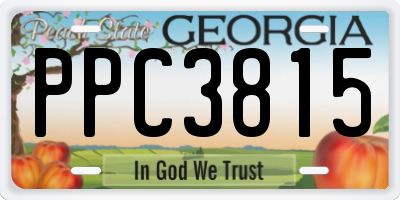 GA license plate PPC3815