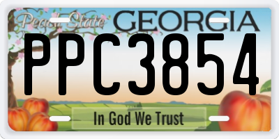 GA license plate PPC3854