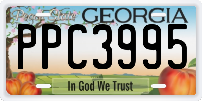 GA license plate PPC3995