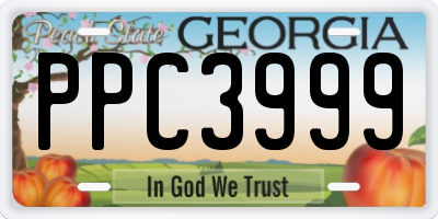 GA license plate PPC3999