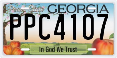 GA license plate PPC4107