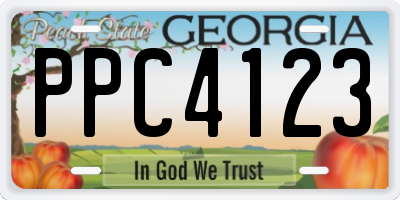 GA license plate PPC4123