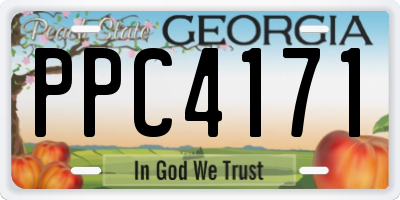 GA license plate PPC4171