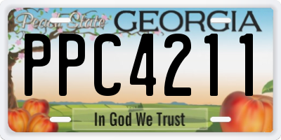GA license plate PPC4211
