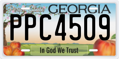 GA license plate PPC4509