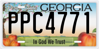 GA license plate PPC4771