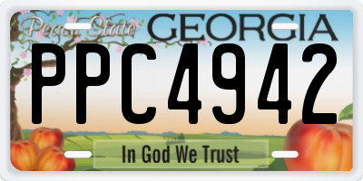 GA license plate PPC4942
