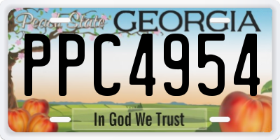 GA license plate PPC4954