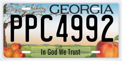 GA license plate PPC4992