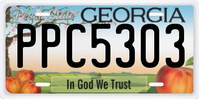 GA license plate PPC5303