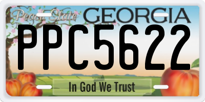 GA license plate PPC5622