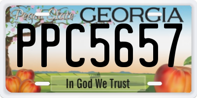 GA license plate PPC5657