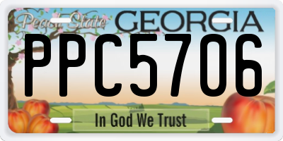 GA license plate PPC5706