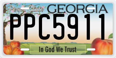 GA license plate PPC5911