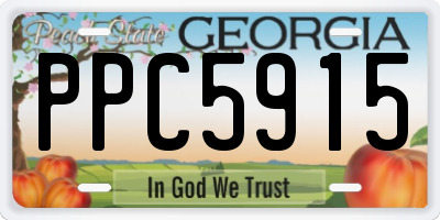 GA license plate PPC5915