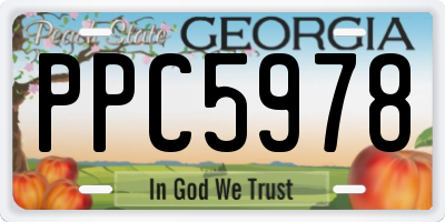 GA license plate PPC5978