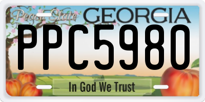 GA license plate PPC5980