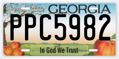 GA license plate PPC5982