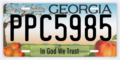 GA license plate PPC5985