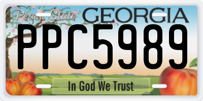 GA license plate PPC5989