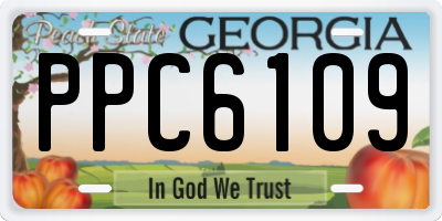 GA license plate PPC6109