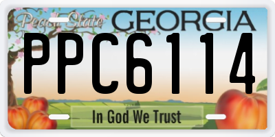 GA license plate PPC6114