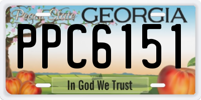 GA license plate PPC6151