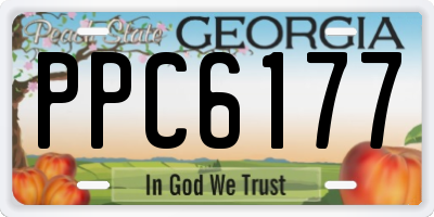 GA license plate PPC6177