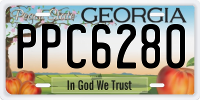 GA license plate PPC6280