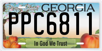 GA license plate PPC6811
