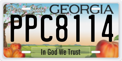 GA license plate PPC8114