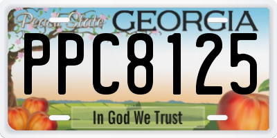 GA license plate PPC8125