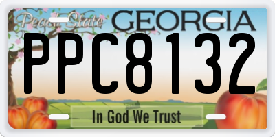 GA license plate PPC8132