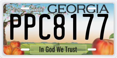 GA license plate PPC8177