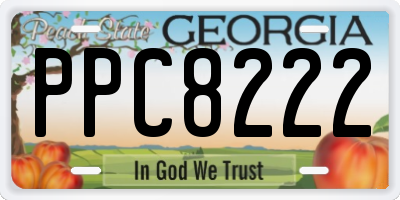 GA license plate PPC8222