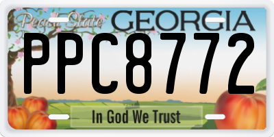 GA license plate PPC8772