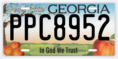 GA license plate PPC8952