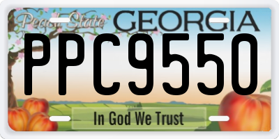 GA license plate PPC9550