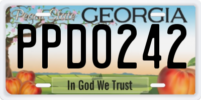 GA license plate PPD0242