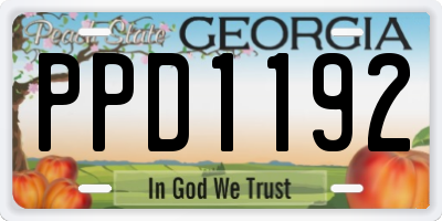 GA license plate PPD1192
