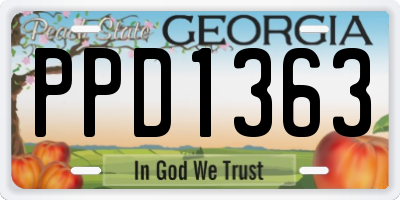 GA license plate PPD1363