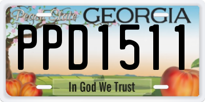 GA license plate PPD1511