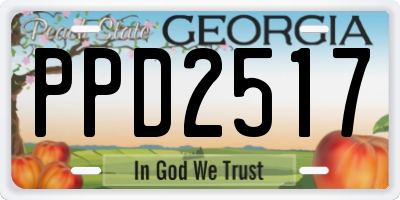 GA license plate PPD2517