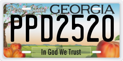 GA license plate PPD2520