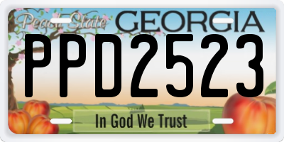 GA license plate PPD2523