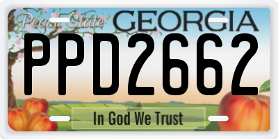 GA license plate PPD2662