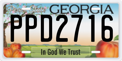GA license plate PPD2716