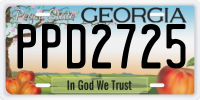 GA license plate PPD2725