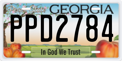 GA license plate PPD2784